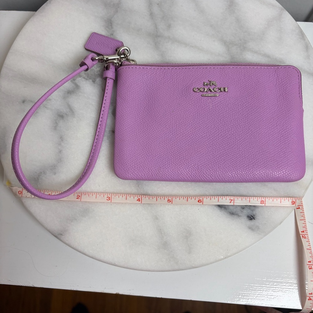 Coach Lavender Purple Lilac Leather Wristlet